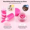 Boobeen Hydrating Plumping Lip Gloss Lip Oil and Lip Care Cream Set, Tinted Lip Balm Lip Glow Oil Moisturizing for Dry Cracked Lips