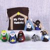 Felt Nativity Set for Kids, Christmas Activity Bag for Advent, Christian Play Figure Playset, Featuring Mary, Joseph, Baby Jesus, Shepherd, Wisemen, Donkey (8 Piece Set)