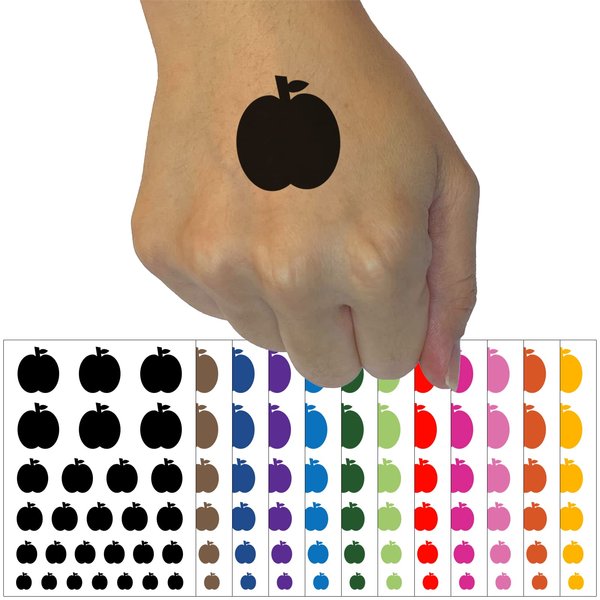 Apple Fruit Temporary Tattoo Water Resistant Fake Body Art Set Collection - Orange (One Sheet)