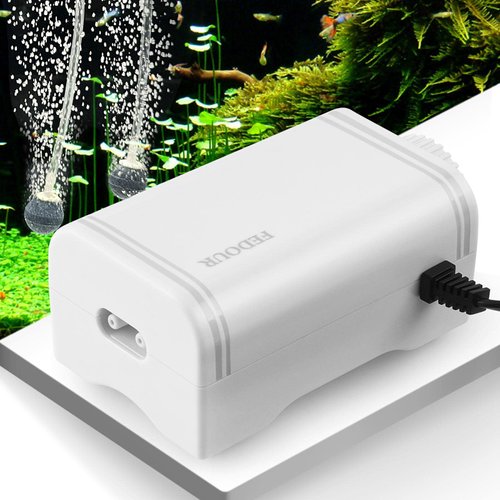 FEDOUR 80GPH Aquarium Air Pump, Ultra Quiet Oxygen Pump, Powerful Whisper Aerator for up to 100Gallon Fish and Turtle Tank, Fish Air Bubbler with Air Tube Air Stone Check Valve