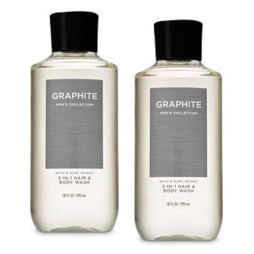 Bath and Body Works 2 Pack Graphite 2-in-1 Hair + Body Wash 10 Oz.