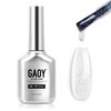 GAOY Glitter Gel Top Coat, 16ml Silver Iridescent Gel Nail Polish Sparkly No Wipe Clear Top Coat, Soak off UV LED Finish Gel for Nail Art