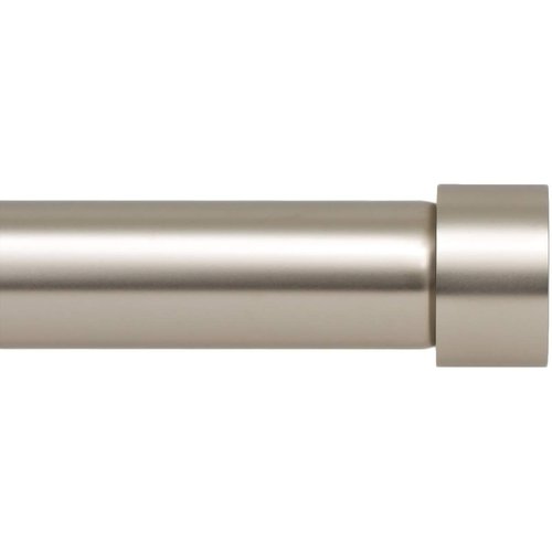Ivilon Side Window Curtain Rod - End Cap Style Design 1 Inch Pole. 16 to 28 Inch Color Satin Nickel