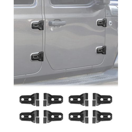 JeCar Door Hinge Cover Trim Exterior Accessories Compatible with Jeep Wrangler JL JLU 2018-2023 & Gladiator JT Truck 2020-2023, Matte Black