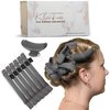 Klara Faire Heatless Hair Curler - 6Pc short Heatless curling rod headband | Heatless curls for long hair curling ribbon | Silk hair curlers to sleep in | flexi curling rods for hair (BLACK SILVER)