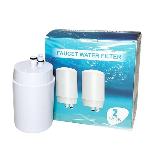 Nispira Water Filter Replacement For Brita Basic Complete Faucet Filtration Systems 36311 36312 FR-200 FF-100 | Removes Chlorine, Lead, Odor, Color | 100 Gallon | Pack of 2
