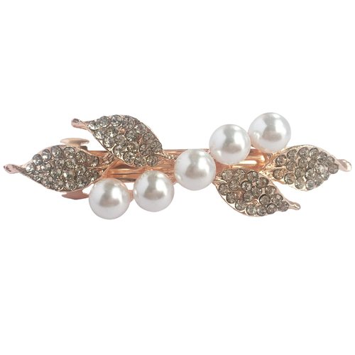 Yusier Small Pearl Hair Accessories Metal Vintage Hair Barrettes French Double Clasp Barrettes Decorative Hair Clasps Accessories for Women Girls