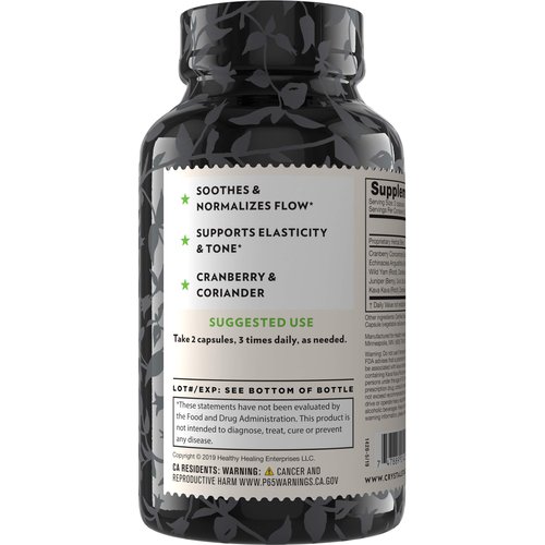 Crystal Star Bladder Support (60 Capsules) – Herbal Supplement for Healthy Bladder Function - Cranberry, Dandelion & Fenugreek - Helps Overactive Bladder and Incontinence - Non-GMO