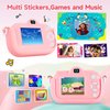 Kids Camera Toys for Ages 3 4 5 6 7 8 9 Girls, 48MP Dual Lens Toddler Camera Kids Digital Camera Christmas Birthday Gift for Kids, Kids Video Camera Selfie Camera with 32G SD Card, Silicone Cover