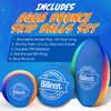 Billeeit Water Skipping Balls Set for Pool Play, Include 1 Rugby, 2 Balls and 2 Discs, Rainbow Color Splash Water Bouncing Balls, Fun Beach Toys & Games for Kids 3+ 4-8-12 and Adults