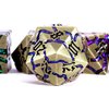 Maywin Metal DND Dice Set, 7PCS Polyhedral D&D Dice Set,Glitter Crack Dice Set for Dungeons and Dragons Role Playing Game(Antique Blue 7 Colors)