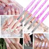 BQAN 5Pcs Nail Art Silicone Pens Acrylic Handle Gel Nail Art Carving Drawing Brushes