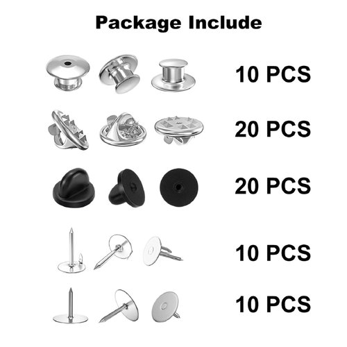 70 Pieces Pin Backs Locking Pin Keepers Locking Clasp Pin Backs Replacement with Blank Pins for Brooch Pins，Lapel Pins, Enamel Pins and Hat Pins