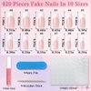 LuckForever 120pc French Tips Press on Nails Medium Square, Black White Tips Medium Press on Nails French Square Fake Nail Full Cover Glue on Nails Press ons Acrylic Nail Fingernail & Adhesive Ta