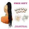 VAVANGA Box Braided Drawstring Ponytail - 26 Inch Long 3X Box Braids Ponytail Hairpiece Clip-in Braiding Drawstring Ponytail Crochet Braided Hair Extensions for Black Women(#1, 26”)