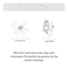 10 Pcs Small Flower Hair Clips with Rhinestone Mini Clover Cute Hair Pins Wedding Bridal Hair Accessories Decorative for Fine Hair Barrettes for Girls Women(White)