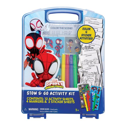 Spidey and his Amazing Friends Stow &amp; Go Activity Kit, 17-Piece Travel Art Set, Preschool, Kids T...