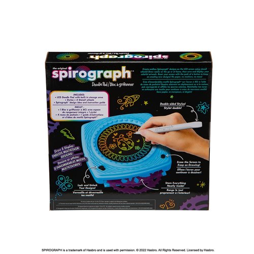 Spirograph Doodle Pad– Arts and Crafts, Scratch Art, LCD Writing Tablet for Kids, Kids Toys, Art Supplies, Drawing Kit, Spiral Art, Double-Sides Stylus, Build-in Storage, Stencils Included, Ages 5+