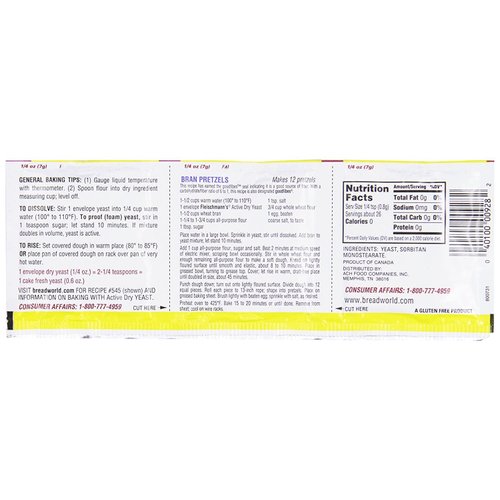 Fleischmann's Active Dry Yeast,0.25 Ounce, 9 Count