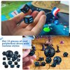 15 Pieces Complete Polyhedral Dice Set D3-D100 Spherical RPG Dice Set in Opaque Black, 100 Sides Dice Set for Role Playing Table Games Party Supplies (Black and Blue)