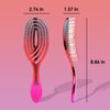 CANDYBRUSH Curved Vented Hair Brush Wet Detangling for Blow Drying Colorful for Straight Fine Hair for Women Round Detangler Soft Bristles Medium Black-Red-Pink Gradient