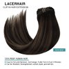 Lacer Human Hair Clip in Extensions Balayage Natural Black to Chestnut Brown Highlight Clip in Extensions Real Human Hair for Women 16 Inch 120g 7Pcs Natural Human Hair