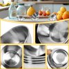 BILLIOTEAM 6 Pcs Stainless Steel Sauce Dishes, Round Seasoning Bowls, Mini Appetizer Plates, Sushi Dipping Bowl Mixing Saucers (3.15 x 1.18 Inch)