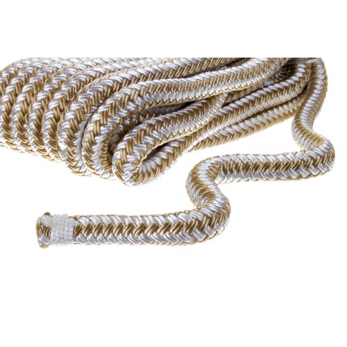 SEACHOICE Double-Braid Nylon Dock Line 1/2" x 20' 40241 Gold/White