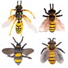 4 Pcs Bee Figurine Set Realistic Bee Figure Honeybee Figurines Bees Model Various Bees Model Fake Bees Animal Figures Insect Toy for Science Project Cake Topper