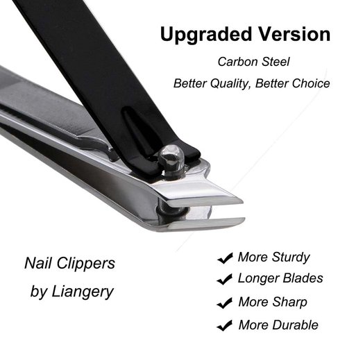 Liangery Nail Clippers Professional Nail Cutter for Ingrown Toenail Removal Treatment Tools, Fingernail Nippers with Comfort Grip Handle Slanted Cuticle Trimmer for Men Women Seniors Adult Thick Nails