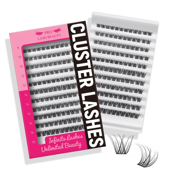 Lash Clusters, 132 Pcs Individual Cluster Lashes DIY Lash Extension 8-18mm Eyelash Clusters Volume Wispy Lashes Super Thin Band Reusable Soft & Comfortable(Cupid,D-8-18mix)