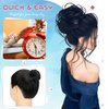 Messy Bun Hair Piece Tousled Updo Hair Buns Extension Elastic Hair Band Hair Pieces Curly Hair Bun Scrunchie for Women Curly Chignon Ponytail Hairpiece Daily Wear(Light Brown mix Ash Blonde)
