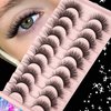 False Eyelashes Mink Lashes Natural Wispy Cat Eye Lashes Fluffy Eyelashes Pack 3D Strip Short Volume Fake Eyelashes 10 Pairs by Geeneiya