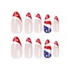24Pcs 4th of July Press on Nails Medium Almond Independence Day Fake Nails Red Glitter French Tip False Nails with Star Designs Full Cover Stick on Nails Acrylic Patriotic Artificial Nails for Women