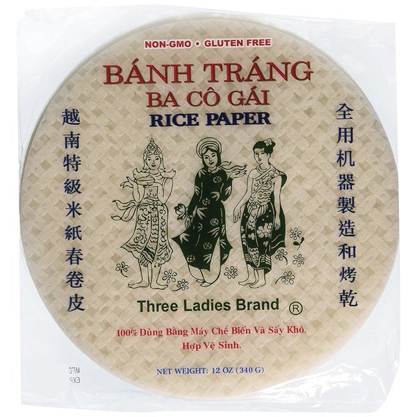 Three Ladies Spring Roll Rice Paper Wrappers Round 25cm (3pks)