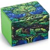 UAONO Card Deck Box for MTG, Trading Card Storage Box Holds 120+ Sleeved Commander Deck, PU Leather Card Box Suits TCG Magic Cards with 2 Dividers (Green,Tree)