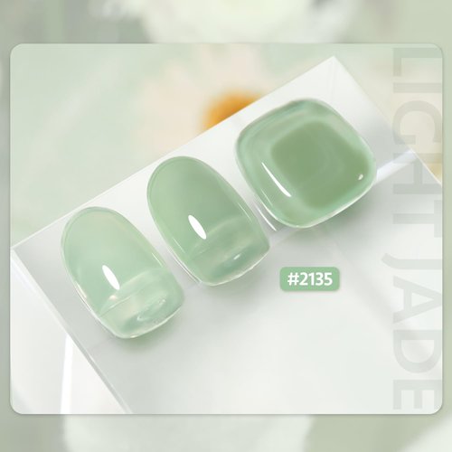 GAOY Jelly Gel Nail Polish, 16ml Sheer Green Translucent Soak Off Gel Polish, UV Light Cure for Nail Art DIY, 2135 Light Jade