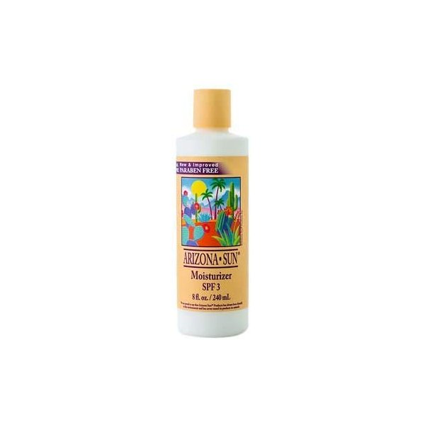 Arizona Sun Moisturizer SPF 3 – 8 oz –Natural Aloe Vera and Plants and Cacti from the Desert Provide Soothing Moisture for Dry Skin – Oil Free – Face and Body Lotion - Cream