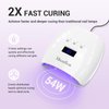 Melodysusie UV Nail Lamp, Plus30T UV Light for Gel Nails True 54W Professional Led Nail Dryer with 3 Timer, Smart Sensor, LCD Display, Detachable Tray Fast Curing Nail Art Tools Manicure Accessories