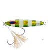OCEAN CAT 1 PC Slow Fall Pitch Fishing Lures Sinking Lead Metal Flat Jigs Jigging Baits with Hook for Saltwater Fishing 5 Colors 80G/120G/160G/200G/250G/300G (Green&Gold, 120g(4 2/9oz))