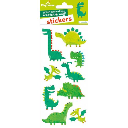 Playhouse Green Apple Scented Scratch & Sniff Sticker Sheets - Silly Dinosaurs 1 Pack