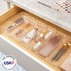 STORi SimpleSort 6-Piece Stackable Clear Drawer Organizer Set | 9" x 3" x 2" Rectangle Trays | Narrow Makeup Vanity Storage Bins and Office Desk Drawer Dividers | Made in USA