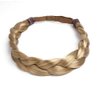 Thick Braided Headband Color HT10 Med Brown - Christie Brinkley 1/2" No Slip Grip Wide Chunky Braid Adjustable Elastic Band