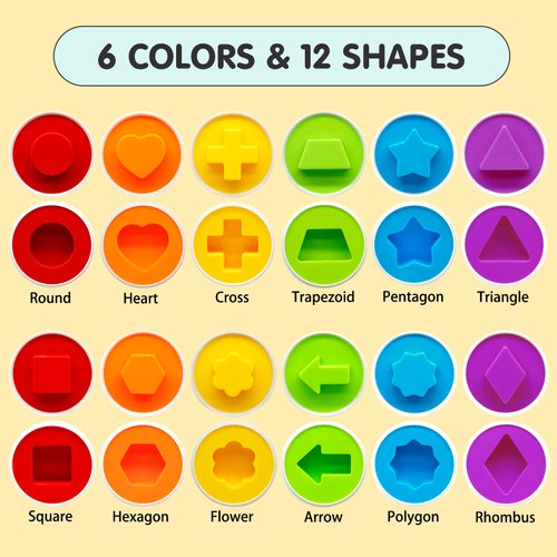 Wanonoo 12 Pcs Matching Egg Toys for Toddlers 1-3 0-2 Shape Sorter Color Sorting Game Baby Puzzles 12-18 Months Educational Learning Montessori Toys for 1 2 3 Year Old Christmas Stocking Stuffer Gifts