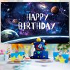 Space Galaxy Birthday Party Decorations Space Theme Backdrop 6x3.6ft Space Photography Background for Birthday Party Supplies Universe Milky Way Planet for Kid Boys Happy Birthday