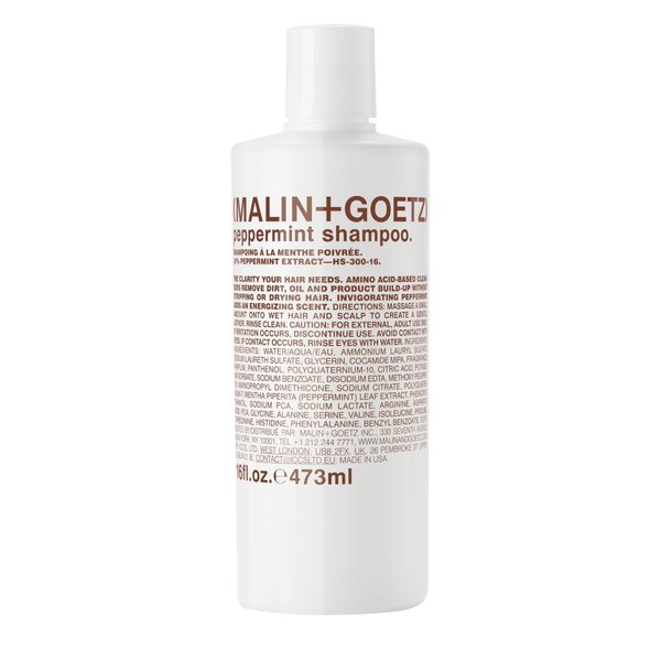 Malin + Goetz Peppermint Shampoo, 16 Fl. Oz. - Men & Women Clarifying Shampoo, Natural Hair Shampoo to Cleanse & Hydrate, Scalp Shampoo Treatment for All Hair Types, Vegan & Cruelty-Free