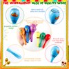 32 Pieces Wooden Fiesta Maracas 8 Designs Cinco De Mayo Noisemaker Mexican Fiesta Party Favors, Music for, Party Decorations for Birthday Shower Taco Tuesday Event