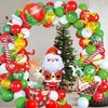 Christmas Balloon Garland Arch kit, Christmas Red White Balloons, Candy Balloons, Santa Balloons for Xmas Party Decorations, Christmas Balloon Decorations Party Supplies