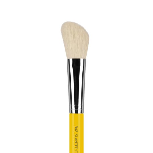 Bdellium Tools Professional Makeup Brush - Studio Series 942 Slanted Contour - With Mix of Soft Synthetic & Natural Fibers, For Adding Dimension to the Face (Yellow, 1pc)