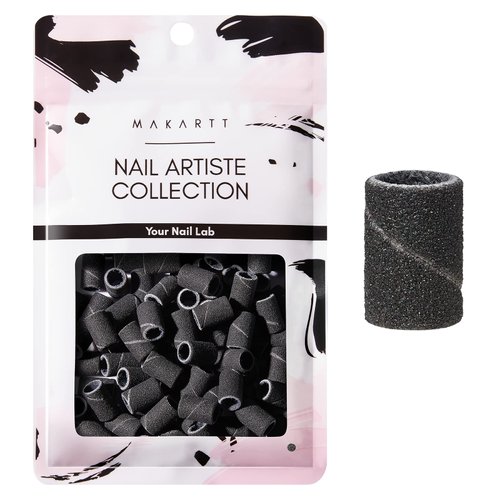 Makartt Sanding Bands for Nail Drill, 100 Pcs #240 Fine Grits Nail File Sanding Bands For Drill Bits, Nail Prep Smooth Polish, Upgrade Thicker Durable Sanding Drill Bit For Acrylic Nails Gel, Black